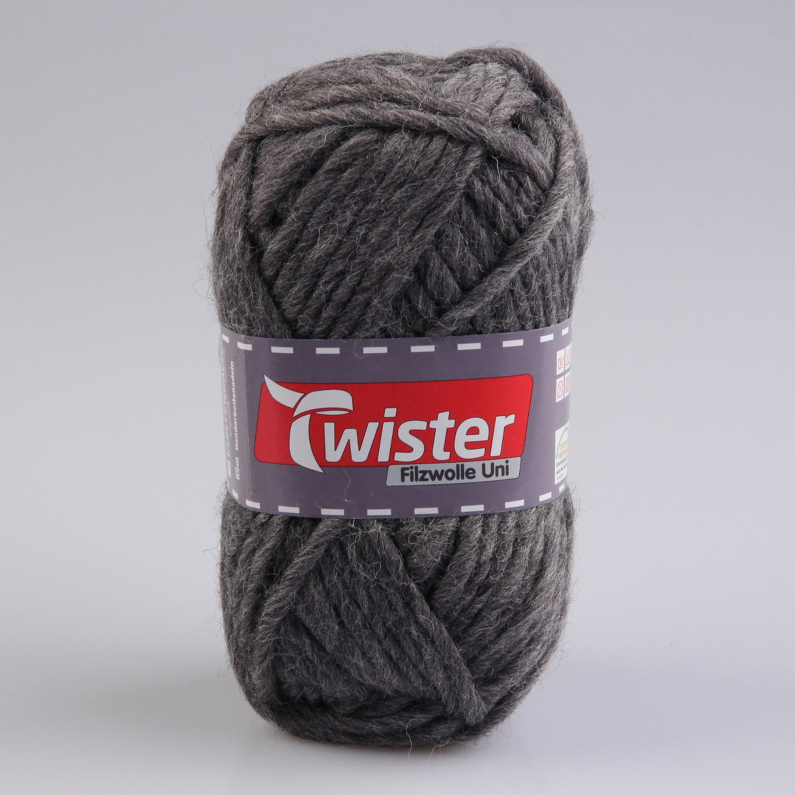 Wolle TWISTER FILZ UNI - grau meliert - 50g
