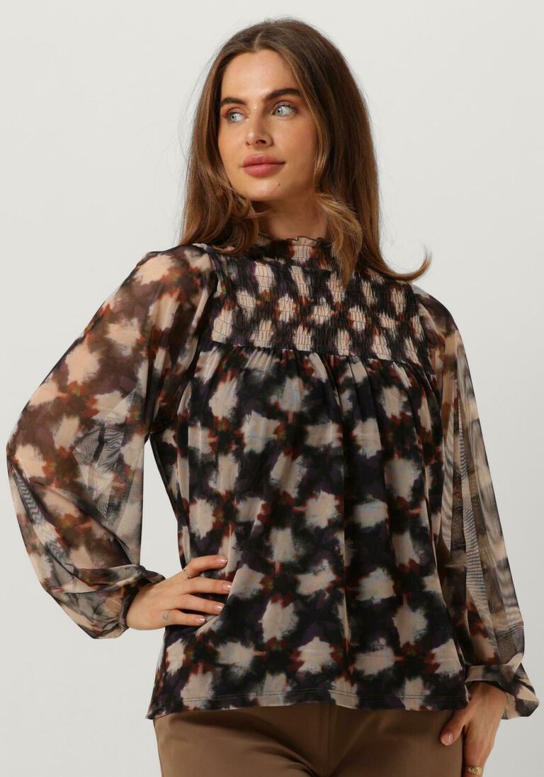 SUMMUM multi summum blouse jersey smocked top blurred star print