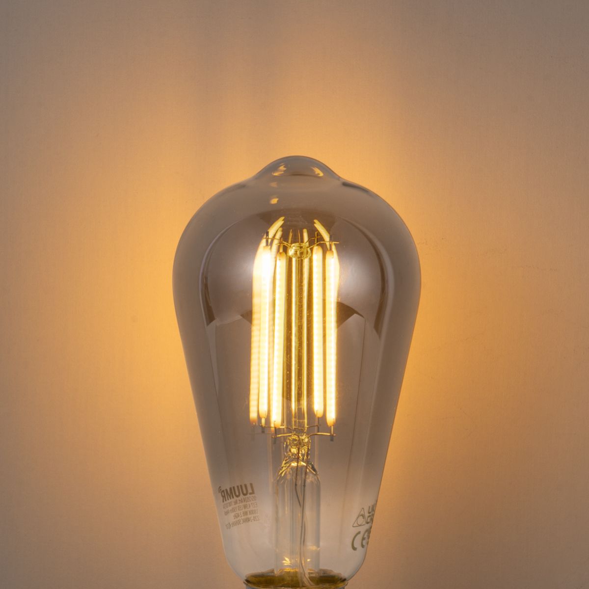 Smart E27 dimbare LED lamp ST64 smoke 4.9W 150 lm 1800K