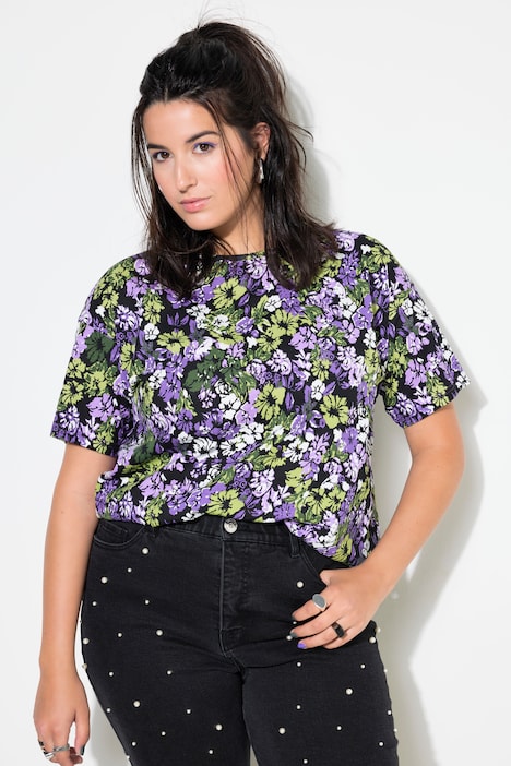 T-Shirt, oversized, Flower-Print