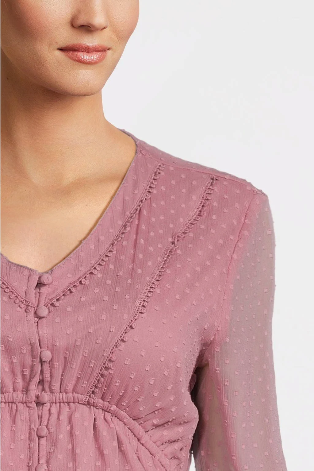 ONLY MATERNITY semi-transparante zwangerschapsblouse OLMBETTINA oudroze
