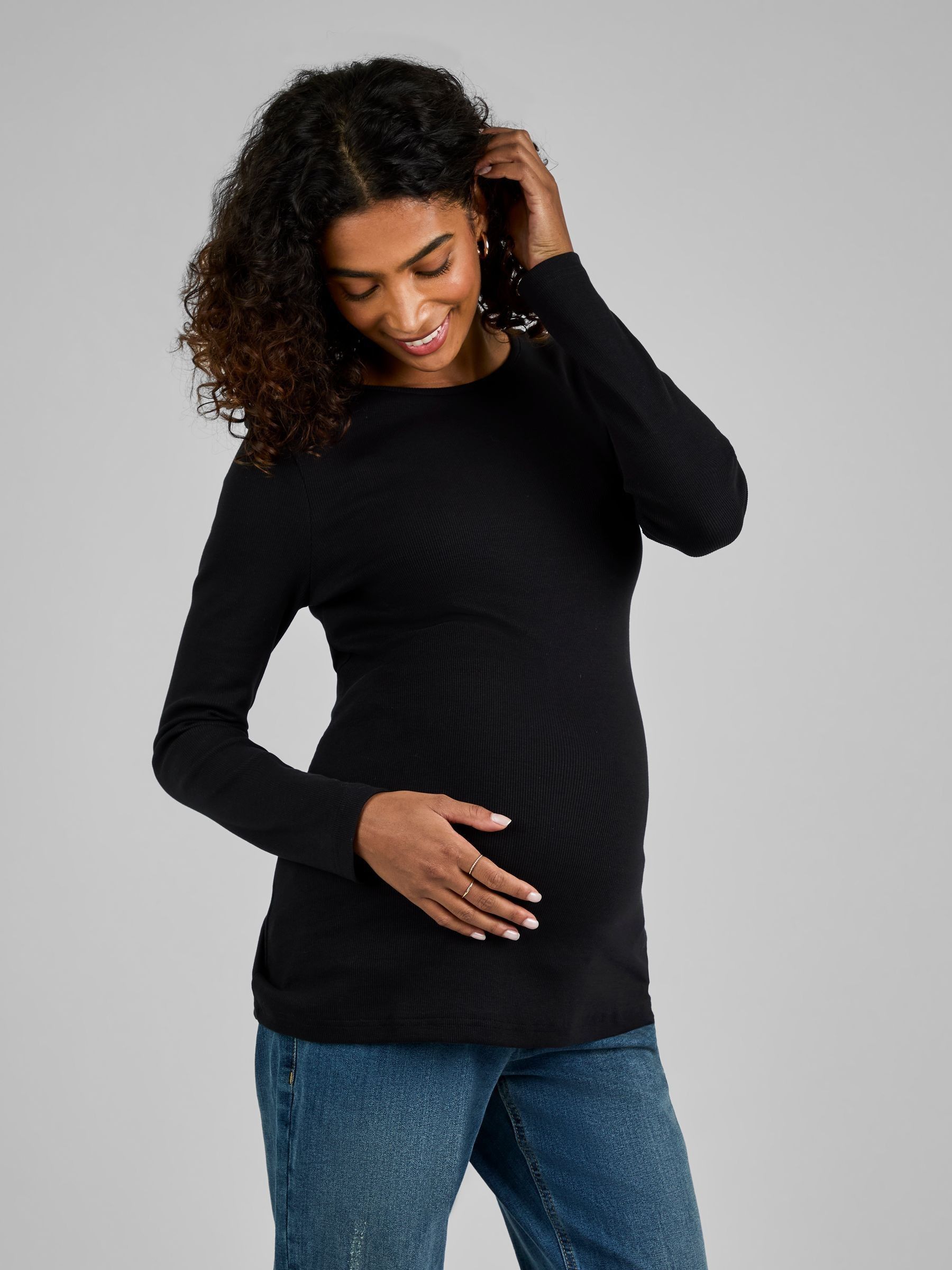 JoJo Maman Bébé 2-Pack Ribbed Jersey Maternity Tops
