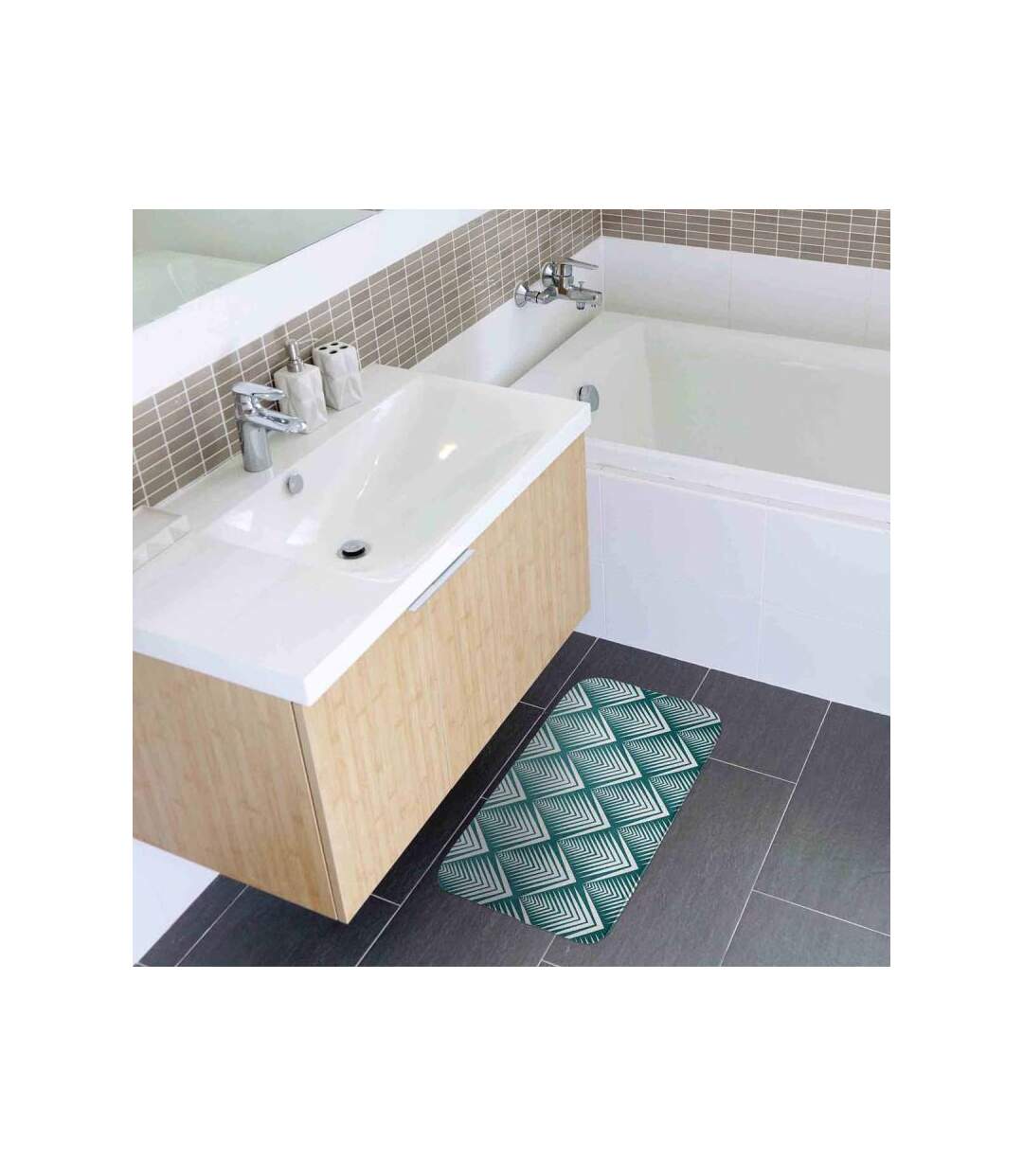 Tapis de Bain Imprimé Blueart 45x75cm Bleu
