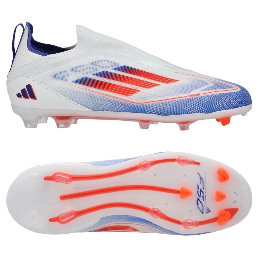 adidas F50 Pro Laceless FG Advancement - Blanc/Rouge/Bleu Enfant