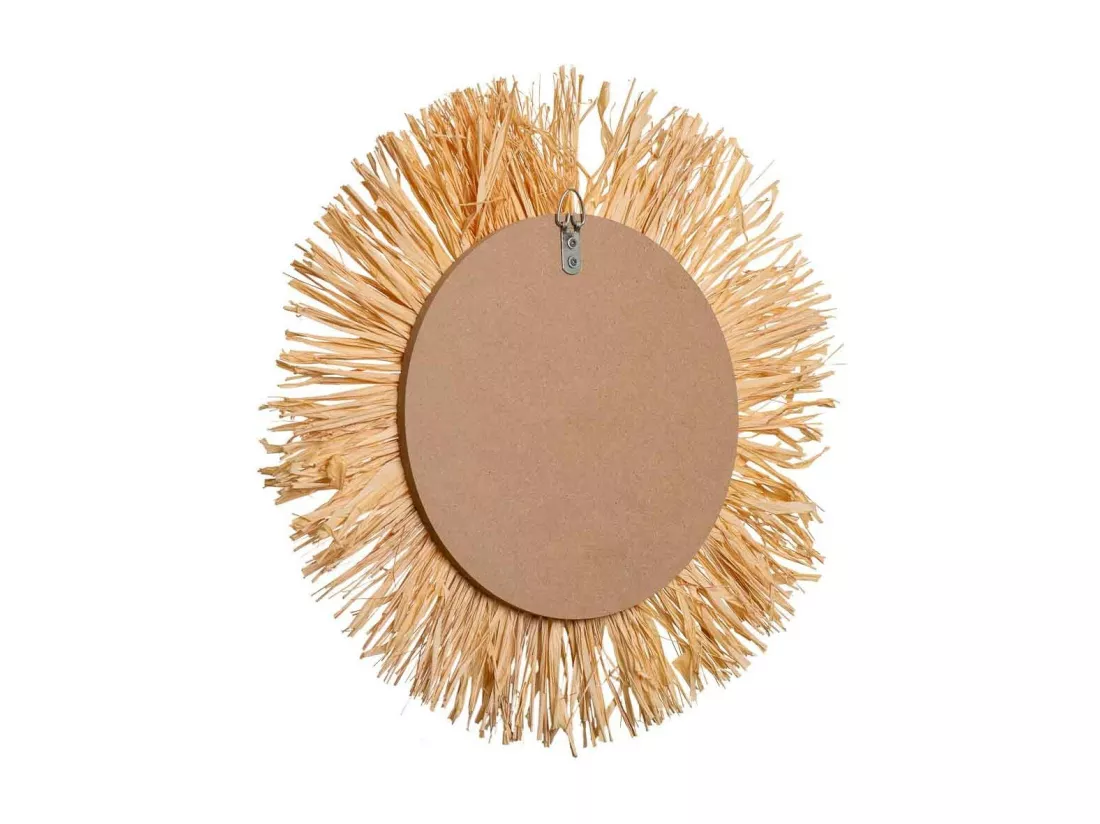 Miroir rond en fibre naturelle marron d44/13,5x02h