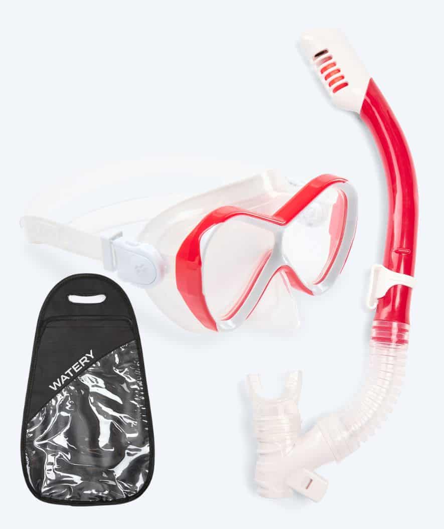 Watery Combo snorkelsæt til børn - Triton Full-dry - Rød