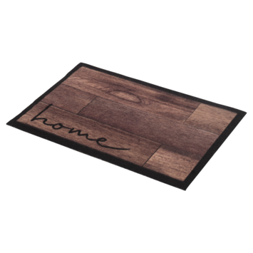 Schoonloopmat Thuis hout bruin 40x60CM