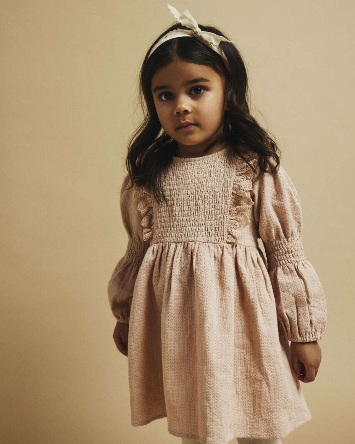 Kjole Barn m/ Blonder – Øko Bomull | Rosita LS Dress