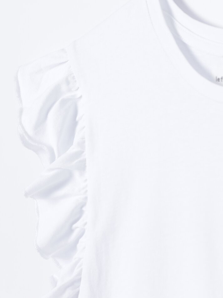 Camiseta com babados - Off-White