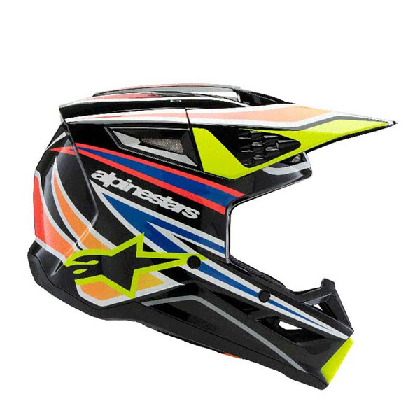 Alpinestars - Casque enfant Youth S-M3 Wurx Noir / Jaune fluo / Bleu / Rouge