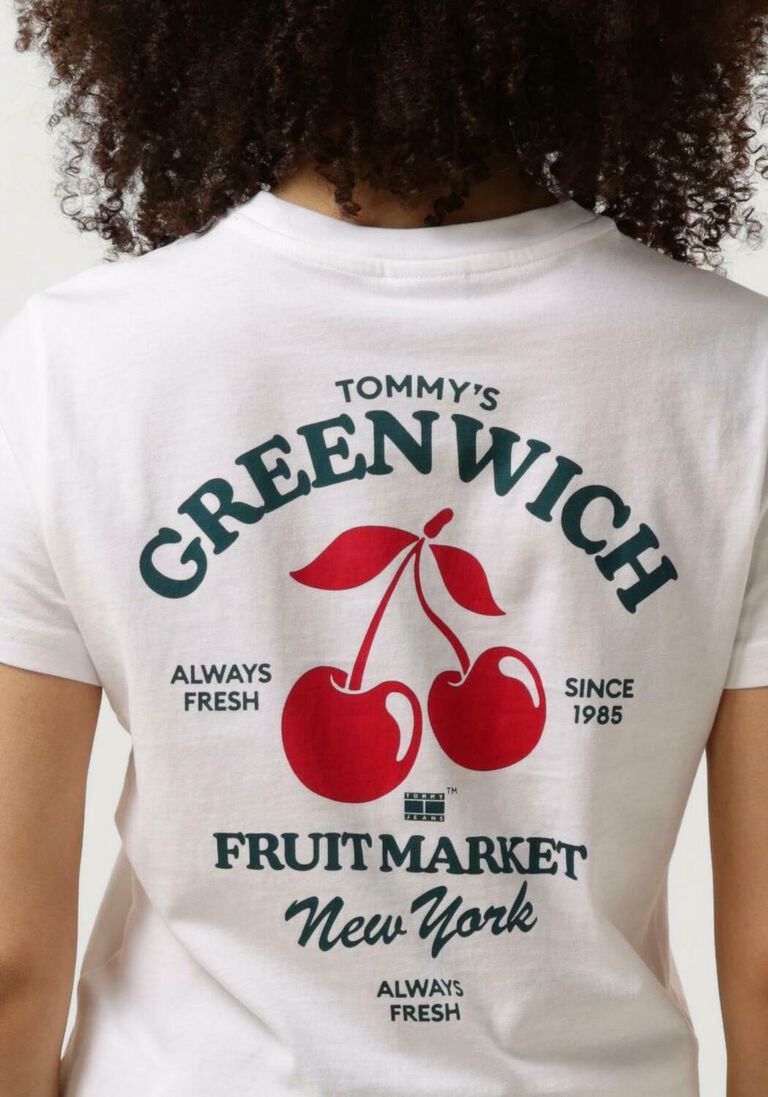 TOMMY JEANS witte tommy jeans t-shirt tjw reg novelty 2 tee