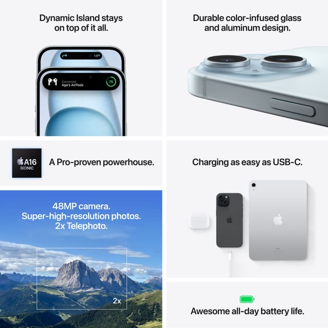 iPhone 15 – 5G smartphone 128GB Grøn