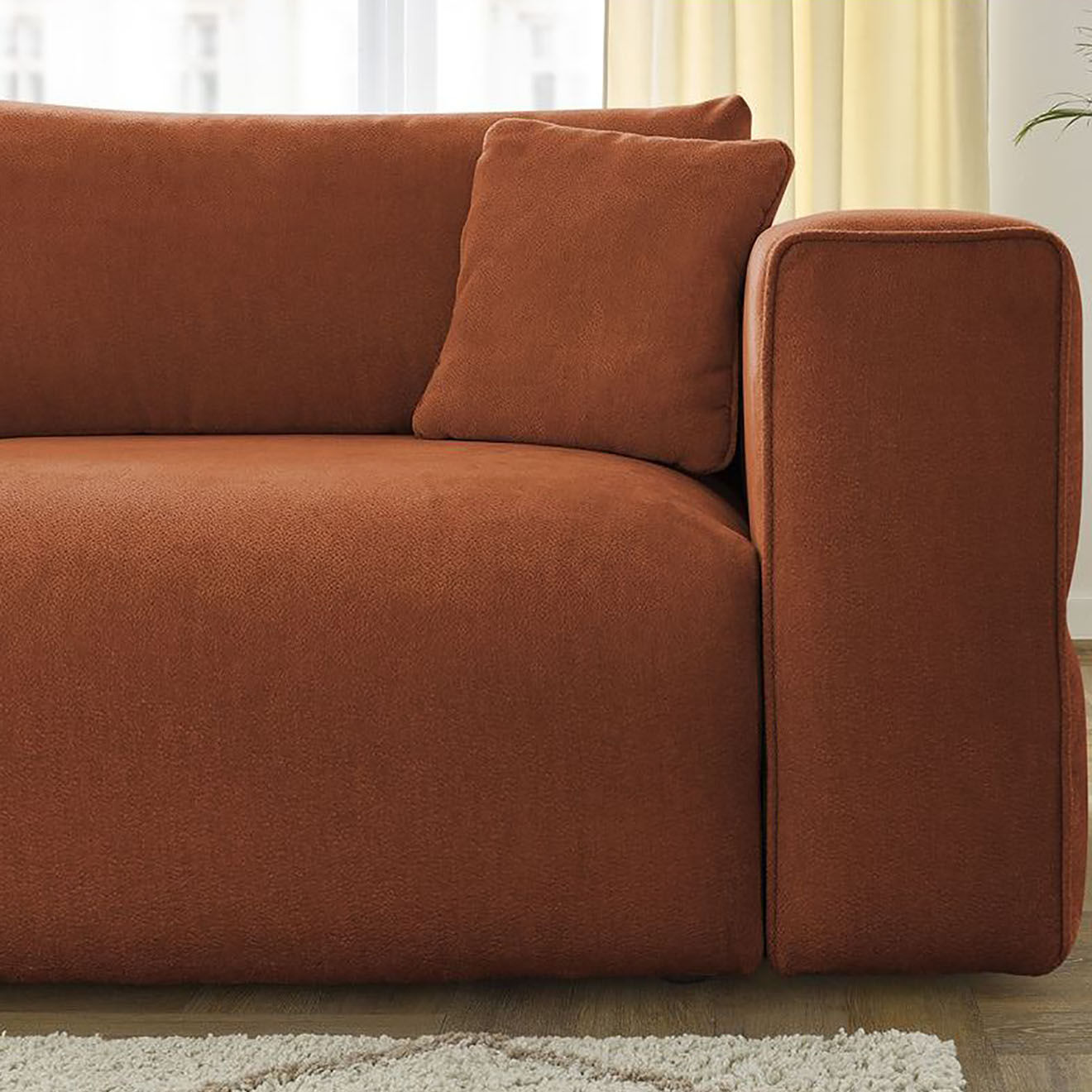 Bobochic Canapé convertible coffre ezechiel rouge - 265x109x82 cm