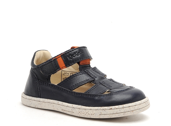 Kickers nu pieds bebe tractus bleu