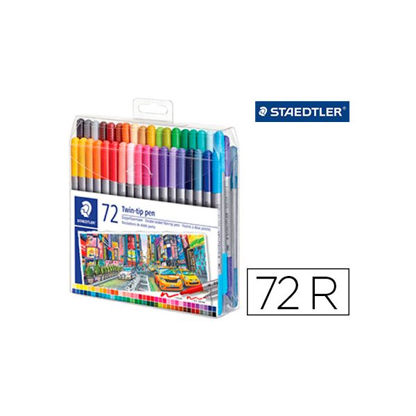 Staedtler 72 Canetas de Feltro de Ponta Dupla