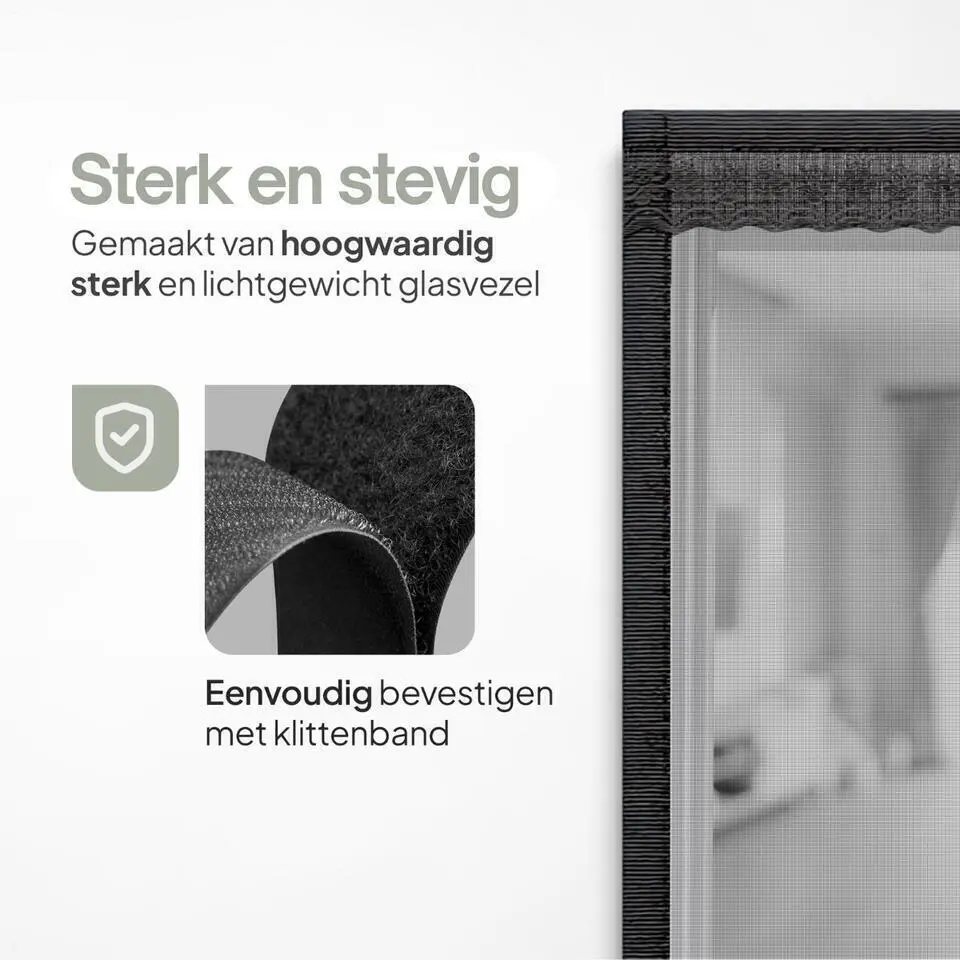 O'DADDY Deurgordijn Deluxe FIBER - Magnetisch Vliegengordijn 100x210 Zwart