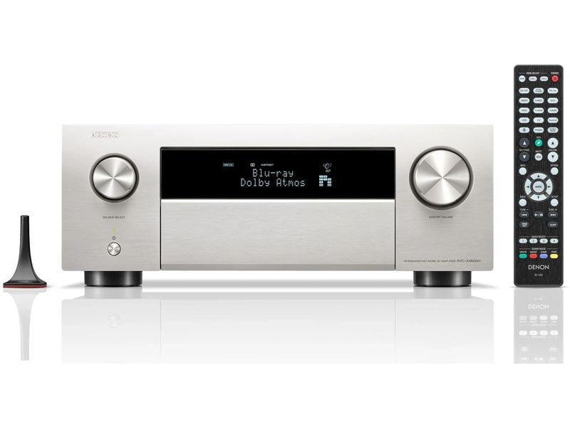 Denon AV-Receiver AVC-X4800H Silber 9.4-Kanal-Verstärker mit 8K-Video und 3D-Audio