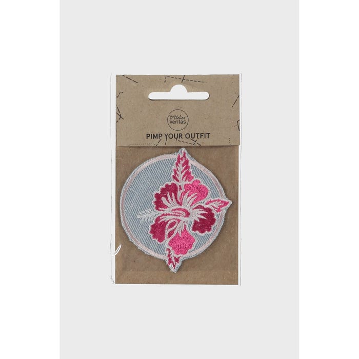 Atelier Veritas-Denim patch met grote bloem 6,5x7cm