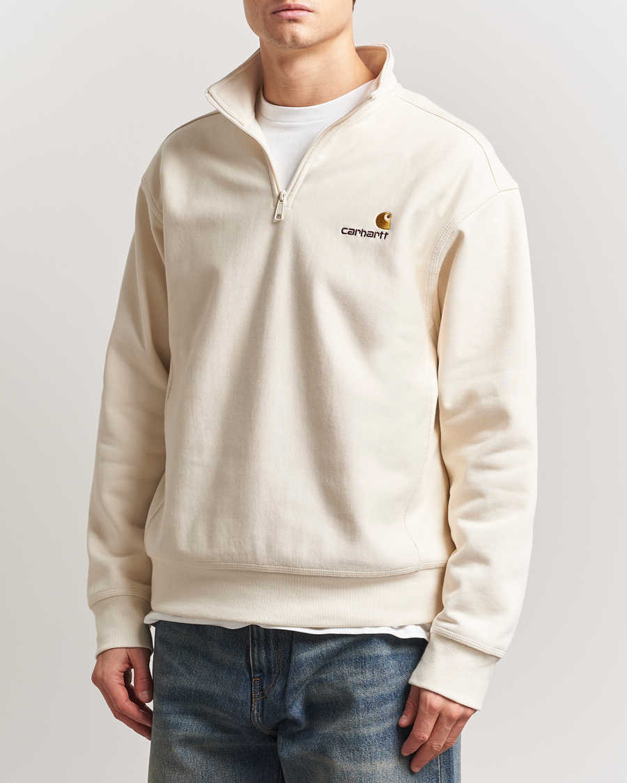 Carhartt WIP American Script Half Zip Sweatshirt Natural
