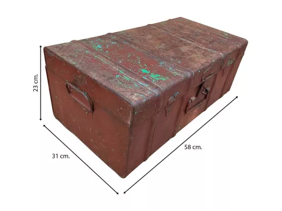 Valise en métal marron 58x31x23h