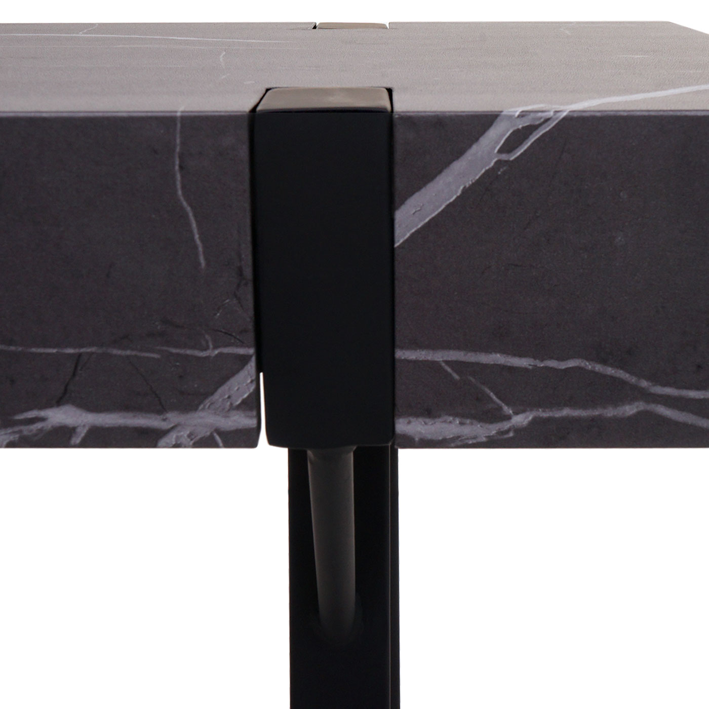 TV-Rack MCW-L54, Fernsehtisch Lowboard TV-Tisch, Metall 42x120x40cm ~ Marmor-Optik grau