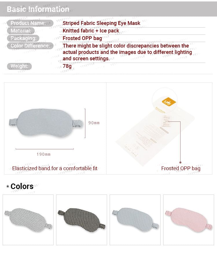 NEJA - Gestreept slaapmasker van stof
