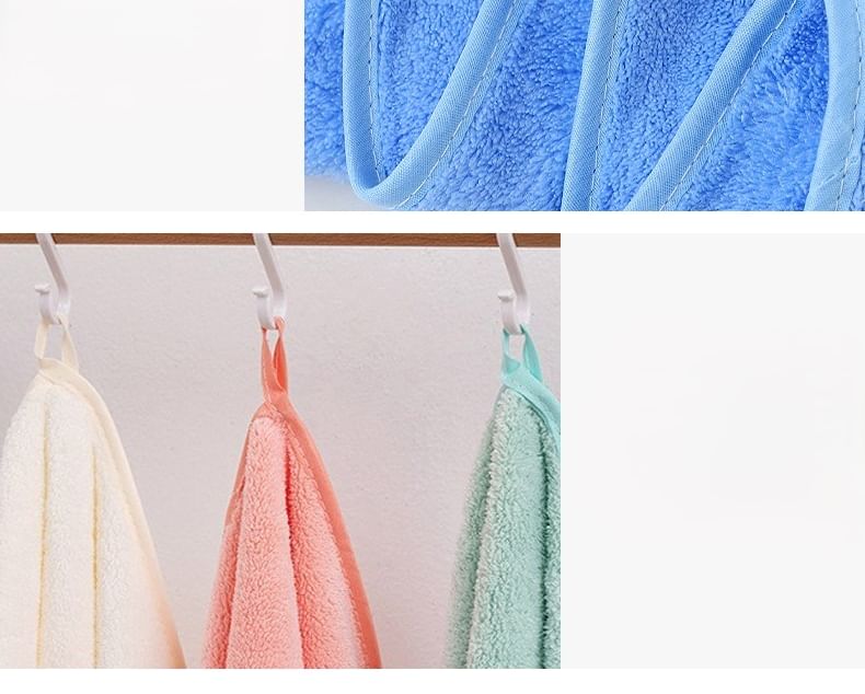 NEJA - Effen koraal fleece badhanddoek / gezichtshanddoek / set