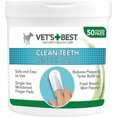 Vets Best Clean fingertut til tandpleje - 50 stk