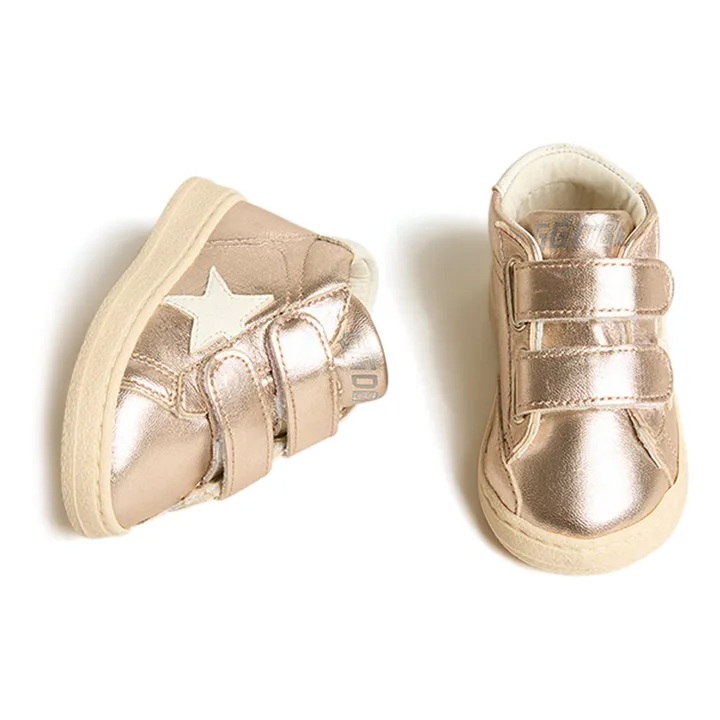Golden Goose Baskets Scratchs June Laminé | Or rose