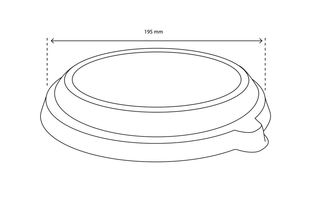 Deksel Bowl 800-1200ml Ø195mm transparant