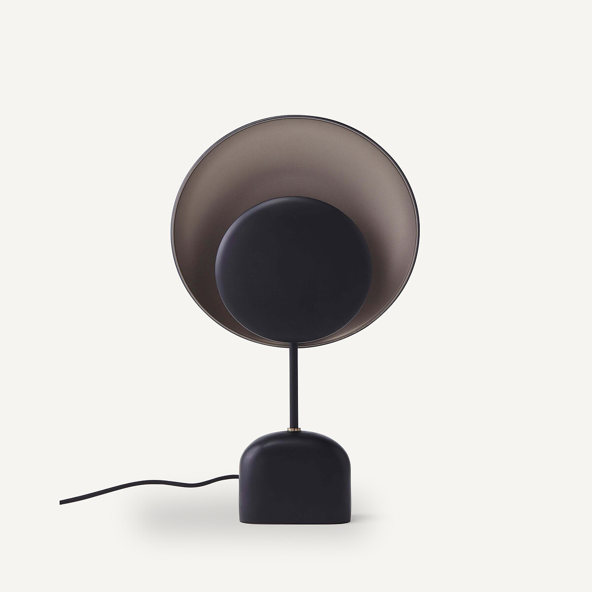 AM.PM<br>Abajur de mesa em metal preto e mocha, Naton