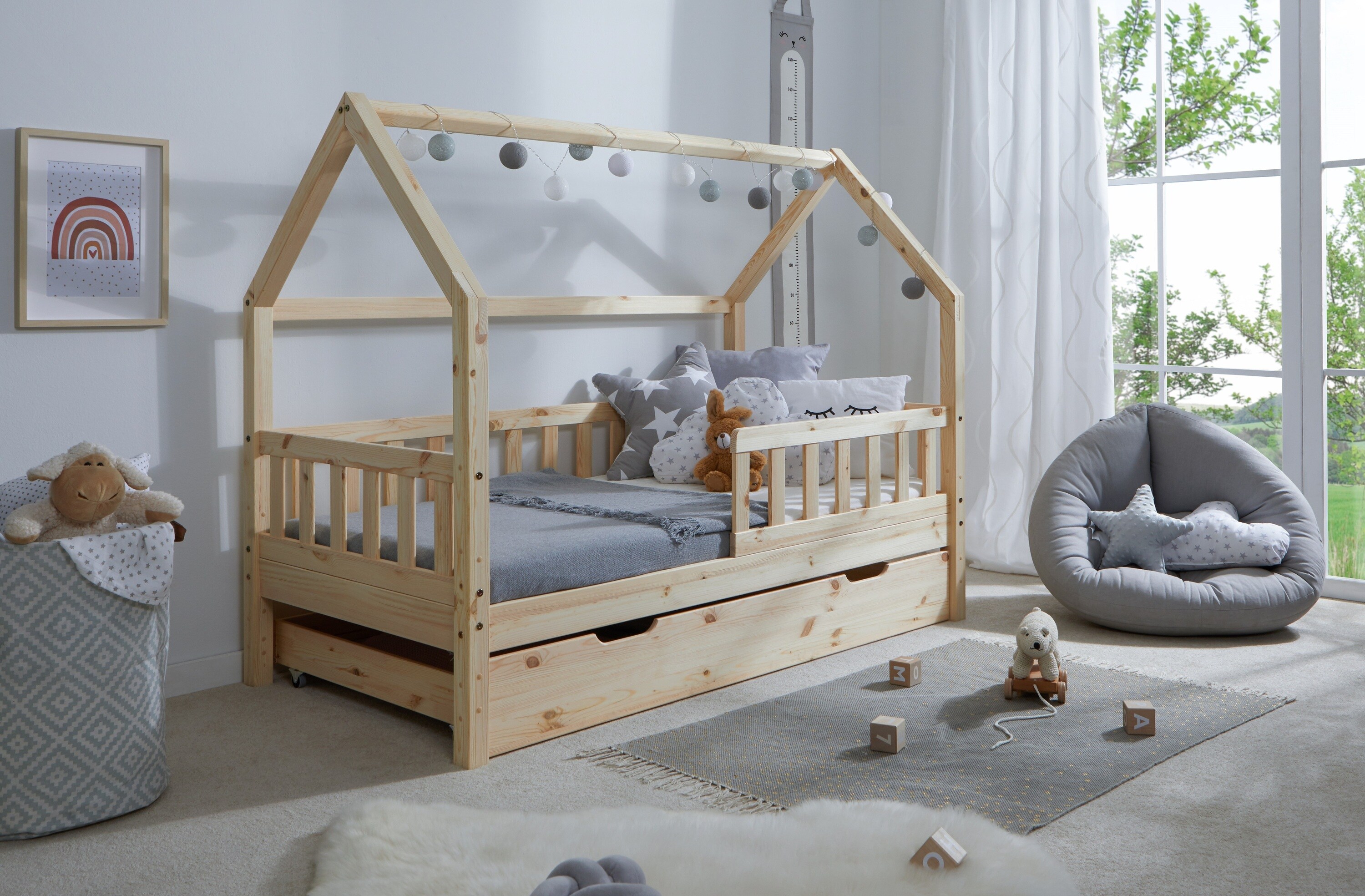 TiCAA Kinderbett Hausbett 