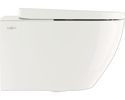 Jungborn Douchetoiletset DIO 59 Premium Randloos Diepspoeltoilet Wit met Toiletzitting en Soft Close Mechanisme