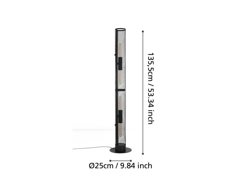EGLO REDCLIFFE GULV 4XE27 SORT GITTER