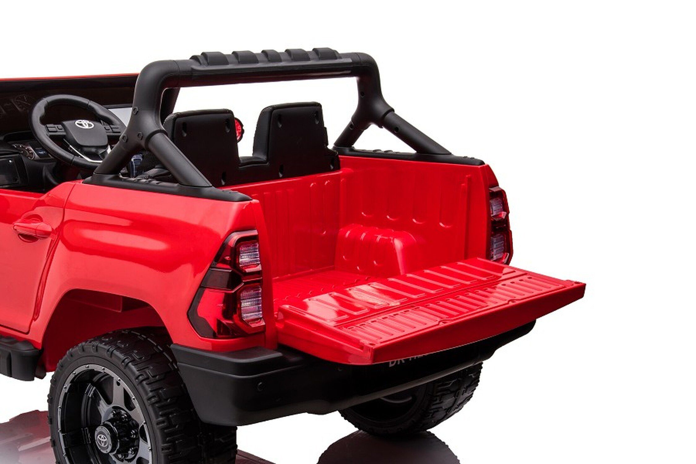 Carrinho elétrico infantil TPFLiving Toyota Hilux - motor: 4 x 12V - bateria: 1 x 12 Volts/14Ah, capacidade de carga 40 kg, carrinho elétrico infantil com assento de couro e cinto de segurança.