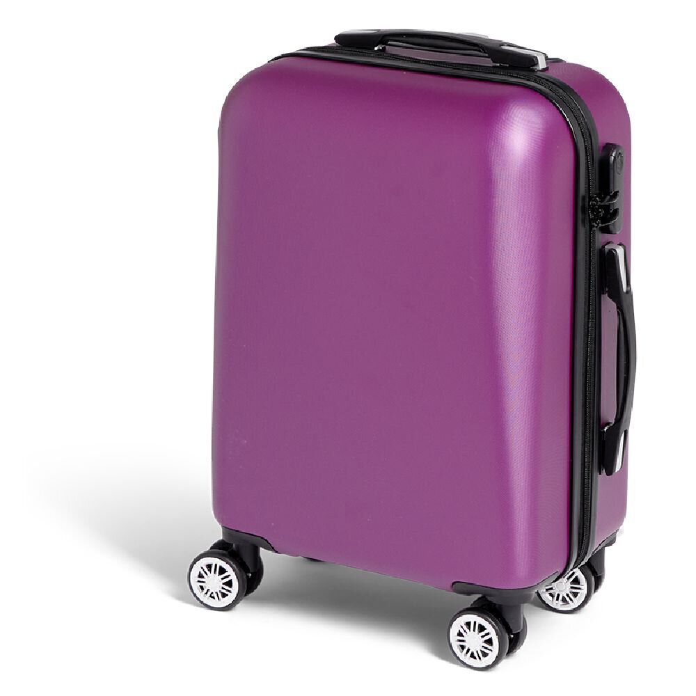 Valise cabine rigide trolley 4 roulettes 37L violet