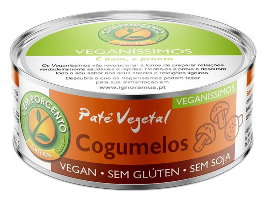 PATÉ CEM PORCENTO VEGANÍSSIMOS COGUMELOS 125G