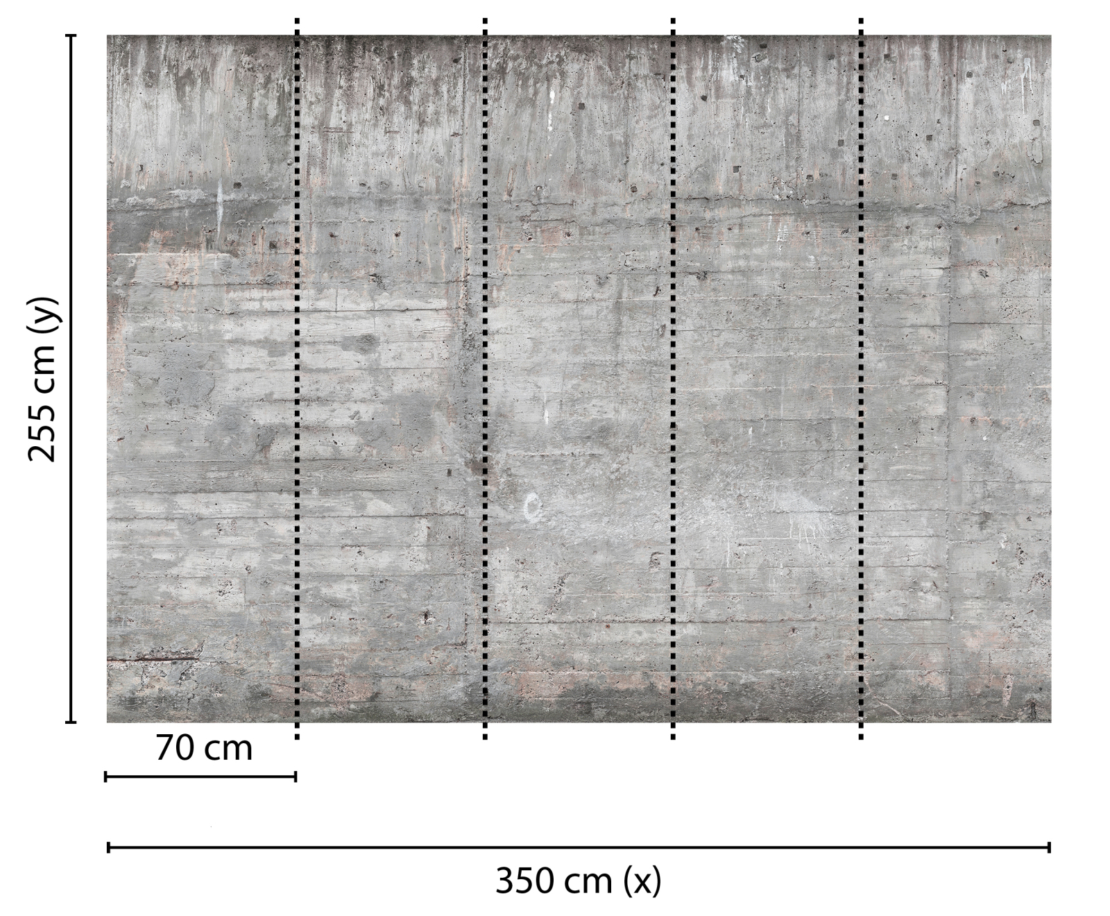 Fototapete DESIGNWALLS - grau-braun - Beton - 2,55 Meter