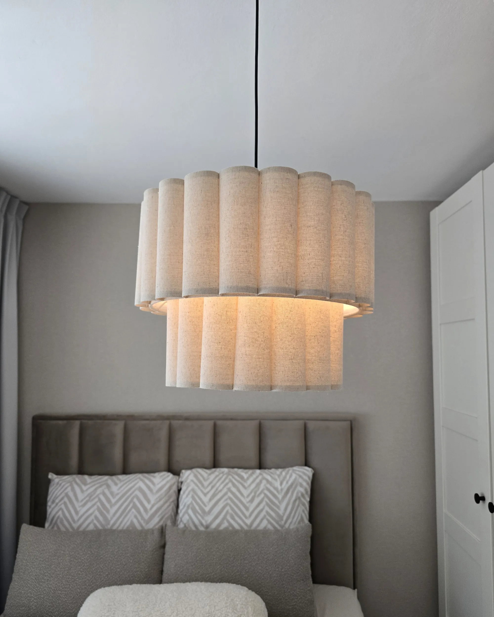 Hanglamp BELESSA Linnen Lichtbeige