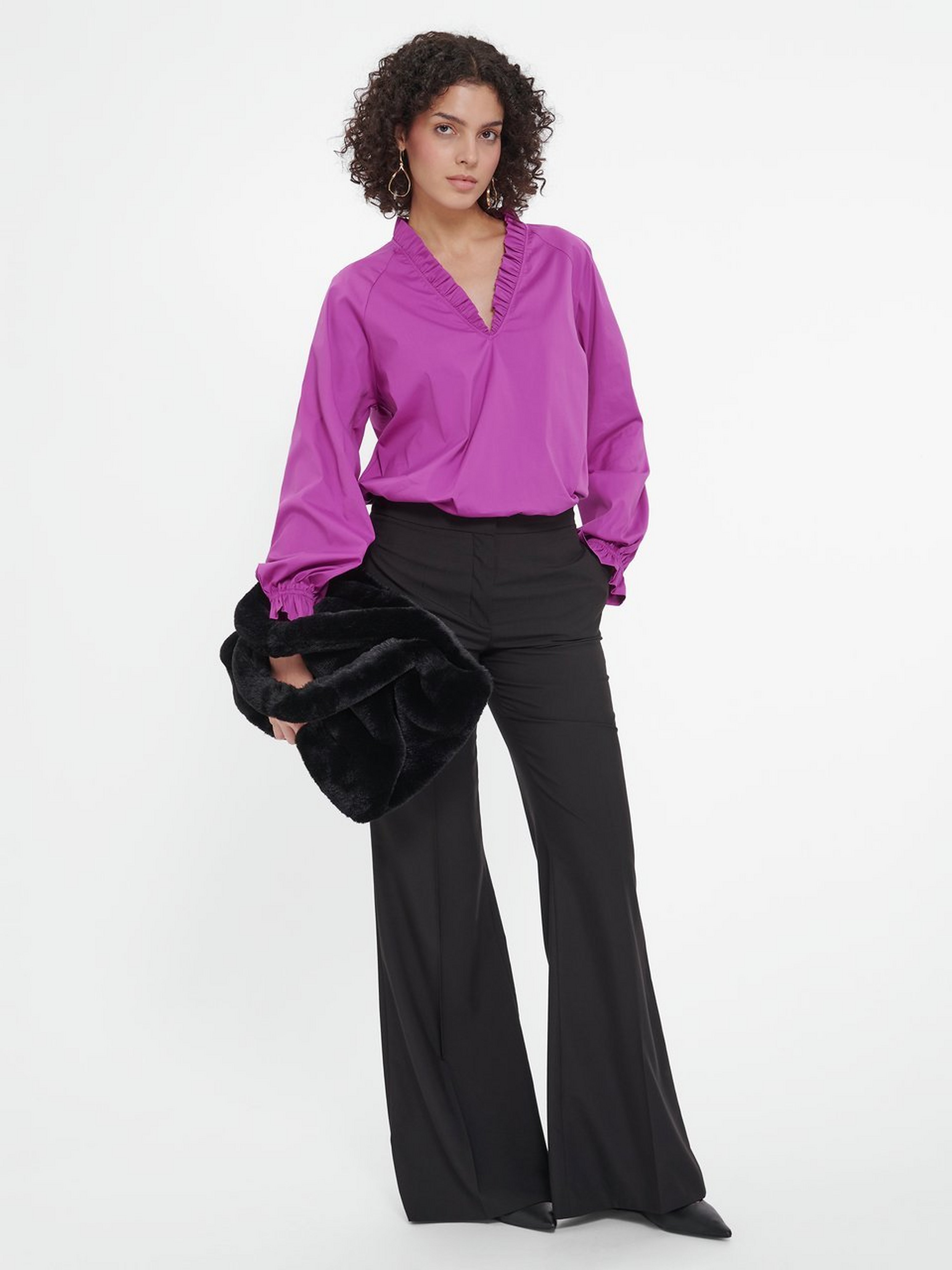 Bluse mit V-Ausschnitt
