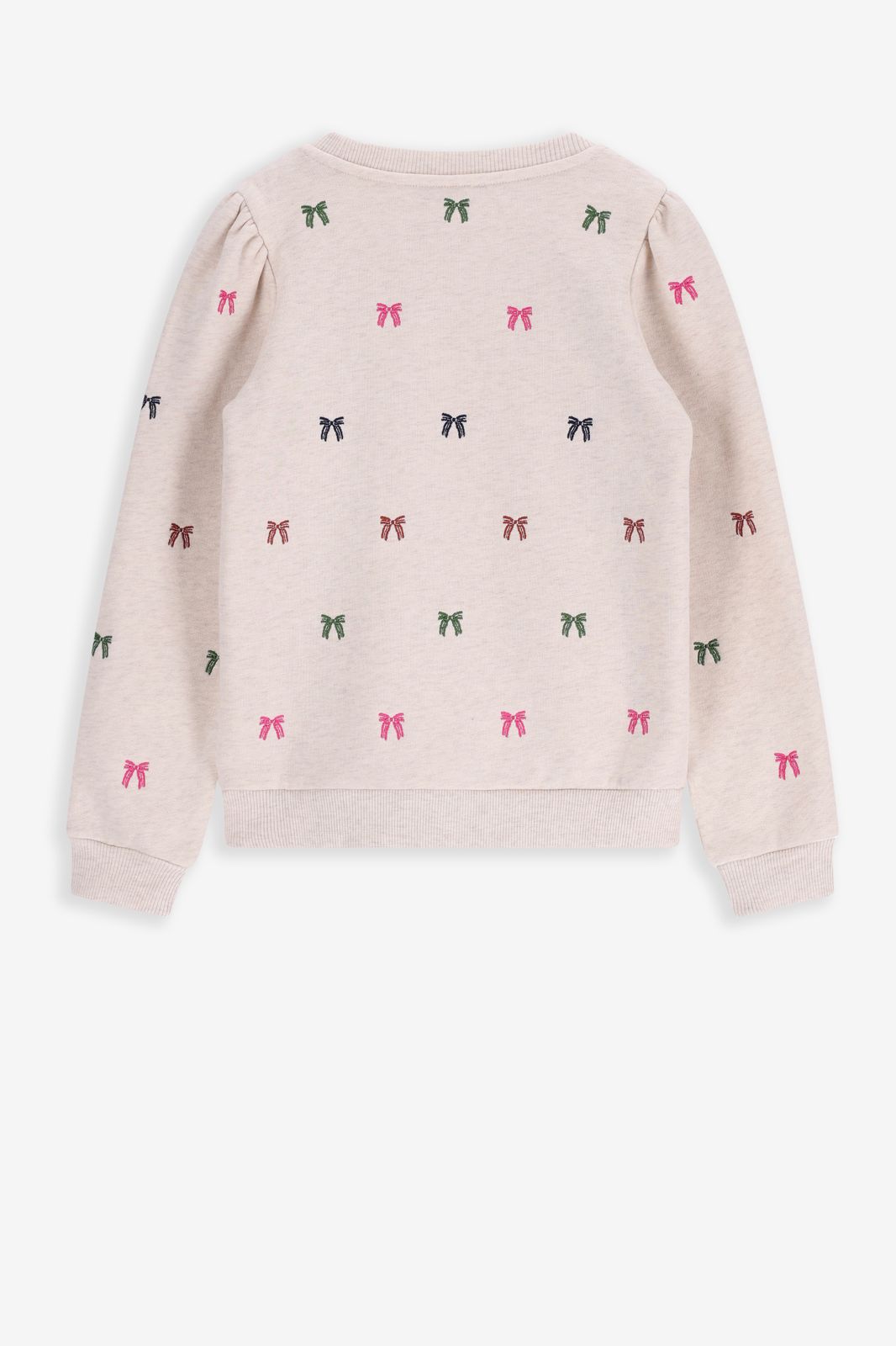 Beige sweater met strikken