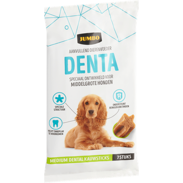 Jumbo Aanvullend Dierenvoeder Denta Medium Dental Kauwsticks 7 Stuks 180 g