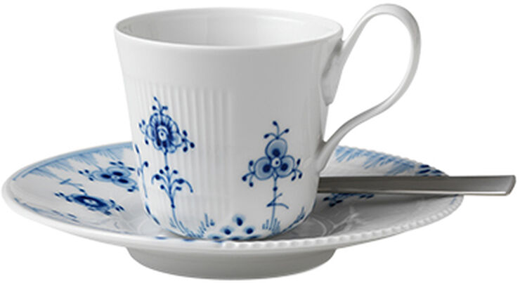 Royal Copenhagen Blue Elements Cup and Saucer 24cl Hvid, blå