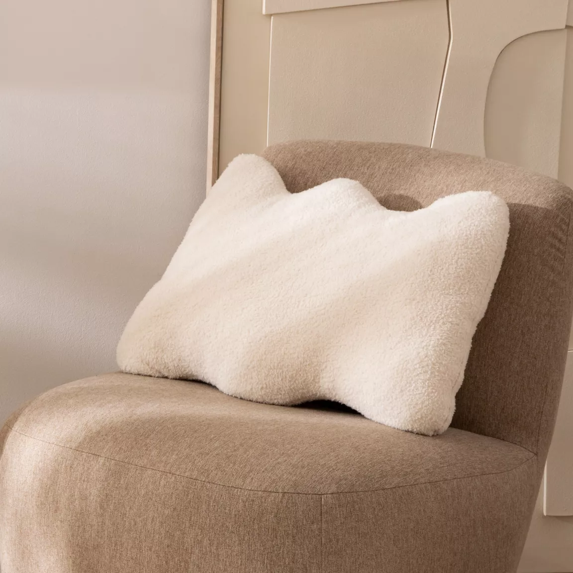 Coussin rectangulaire bouclette (35 x 48 cm) Bliss Blanc