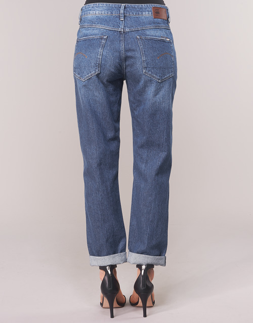 G-Star Raw - 3302 SADDLE MID BOYFRIEND - Bleu Medium Aged Ripped