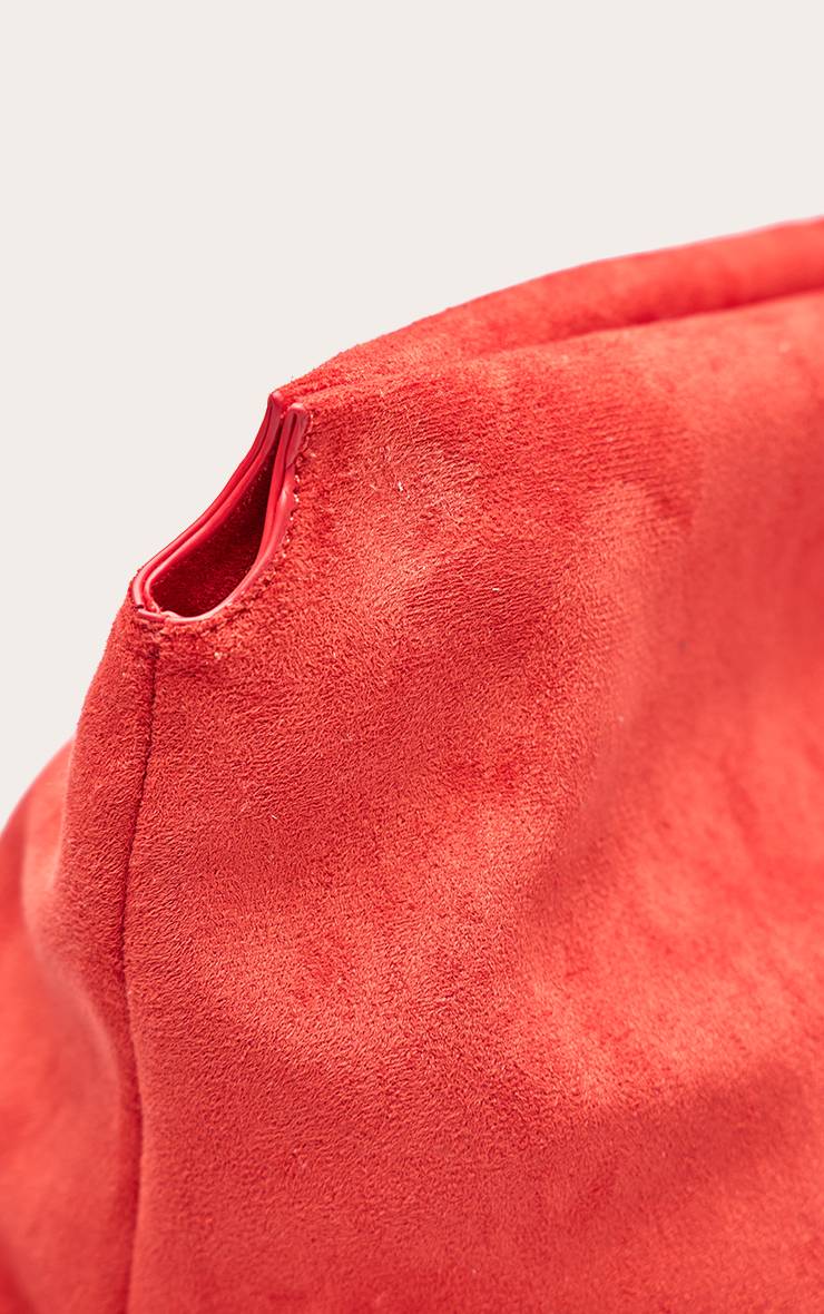 Rouge Sac Pochette Oversize Souple En Synthétique