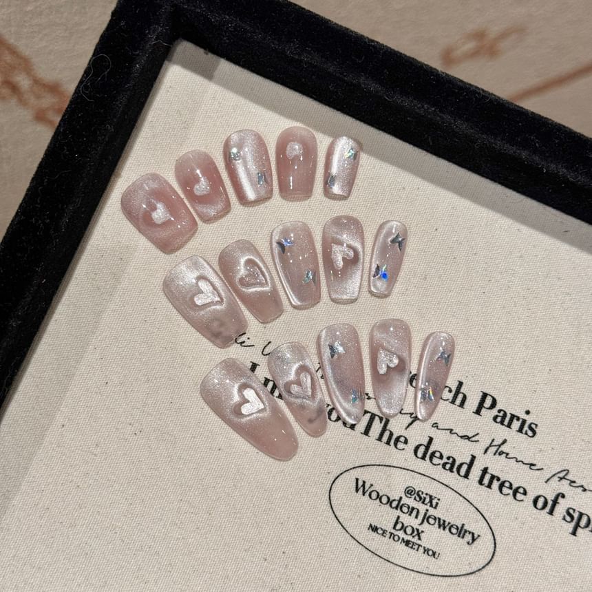eovda - Heart Cat Eye Press On Nail (Various Designs)