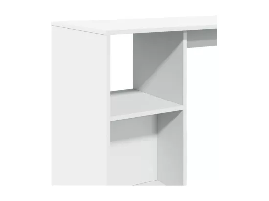 Table de bar et étagère blanc 124x46x103,5 cm bois d'ingénierie