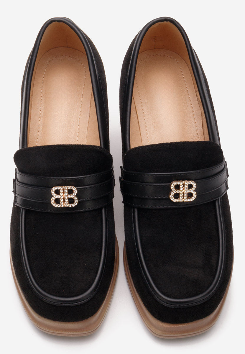 Mocassins à talon noirs Jonsia
