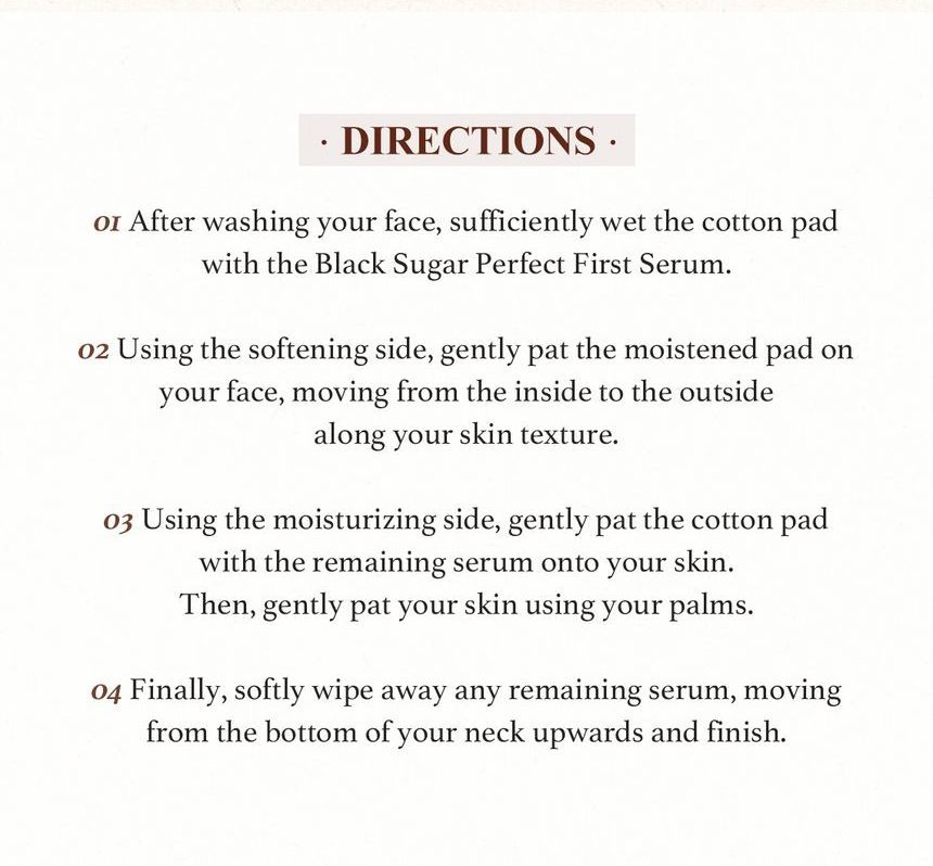 SKINFOOD - Black Sugar Perfect First Serum Pure Cotton Clear Pad